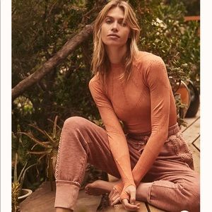 FP Movement Good Karma Hi-Neck Layer -Burnt Sienna